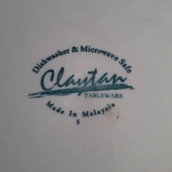 Vintage Claytan Blue Floral Ceramic Flatware Set of 7 pcs - Picture 2 of 13